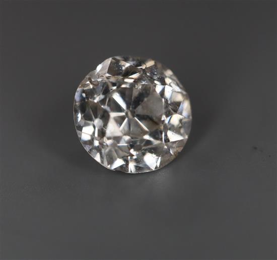 An unmounted round cut diamond weighing approximately 0.30cts.